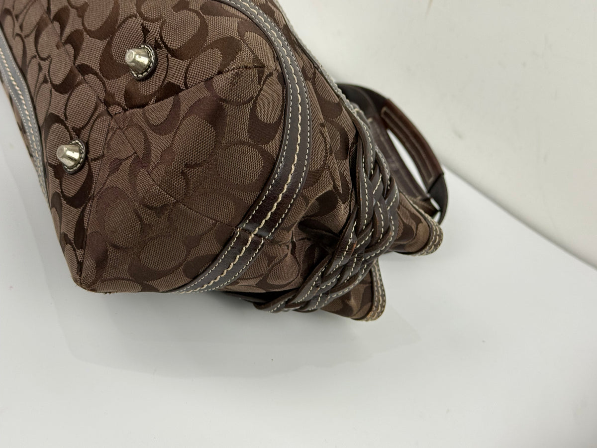 Vintage Coach Dark Brown Soho Satchel Bag Coach Signature Handbag 00s Y2K