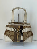 Vintage Coach Hampton Patchwork Tote Bag Brown Signature Handbag 00s Y2K