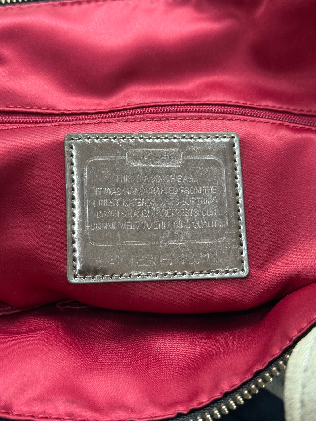 Vintage Coach Poppy Shoulder Bag Grey/Black Signature Tote Bag 00s Y2K