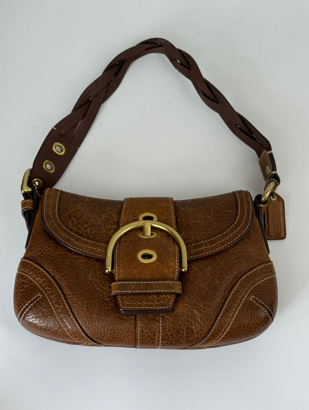 Vintage Coach Brown Soho Shoulder Bag Coach Calf Leather Handbag 00s Y2K