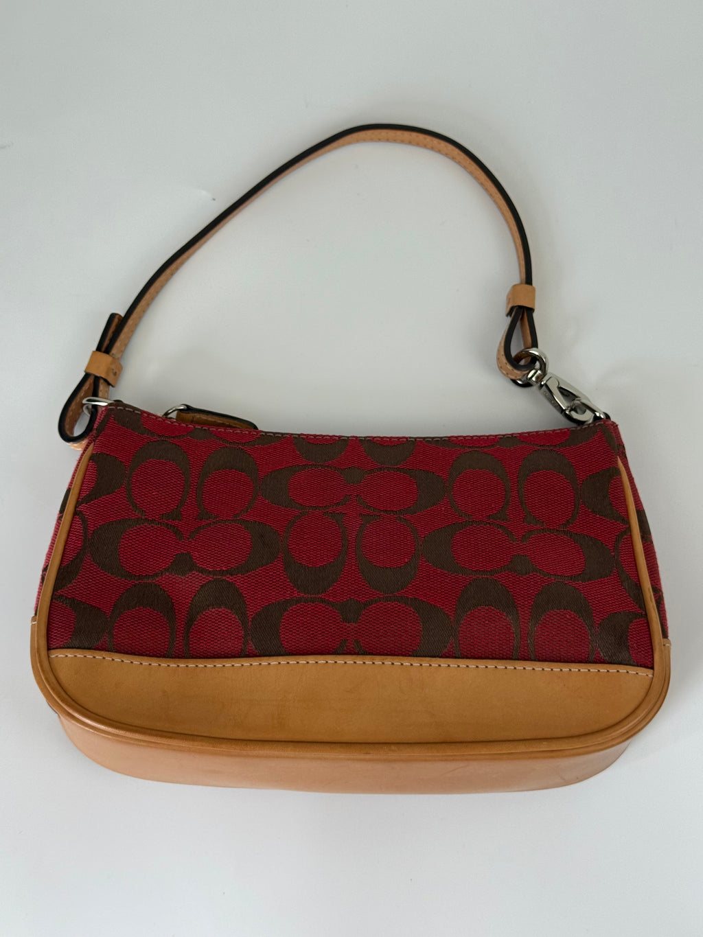 Vintage Coach Signature Demi Bag Coach Red Black Canvas Small Handbag 00s Y2K