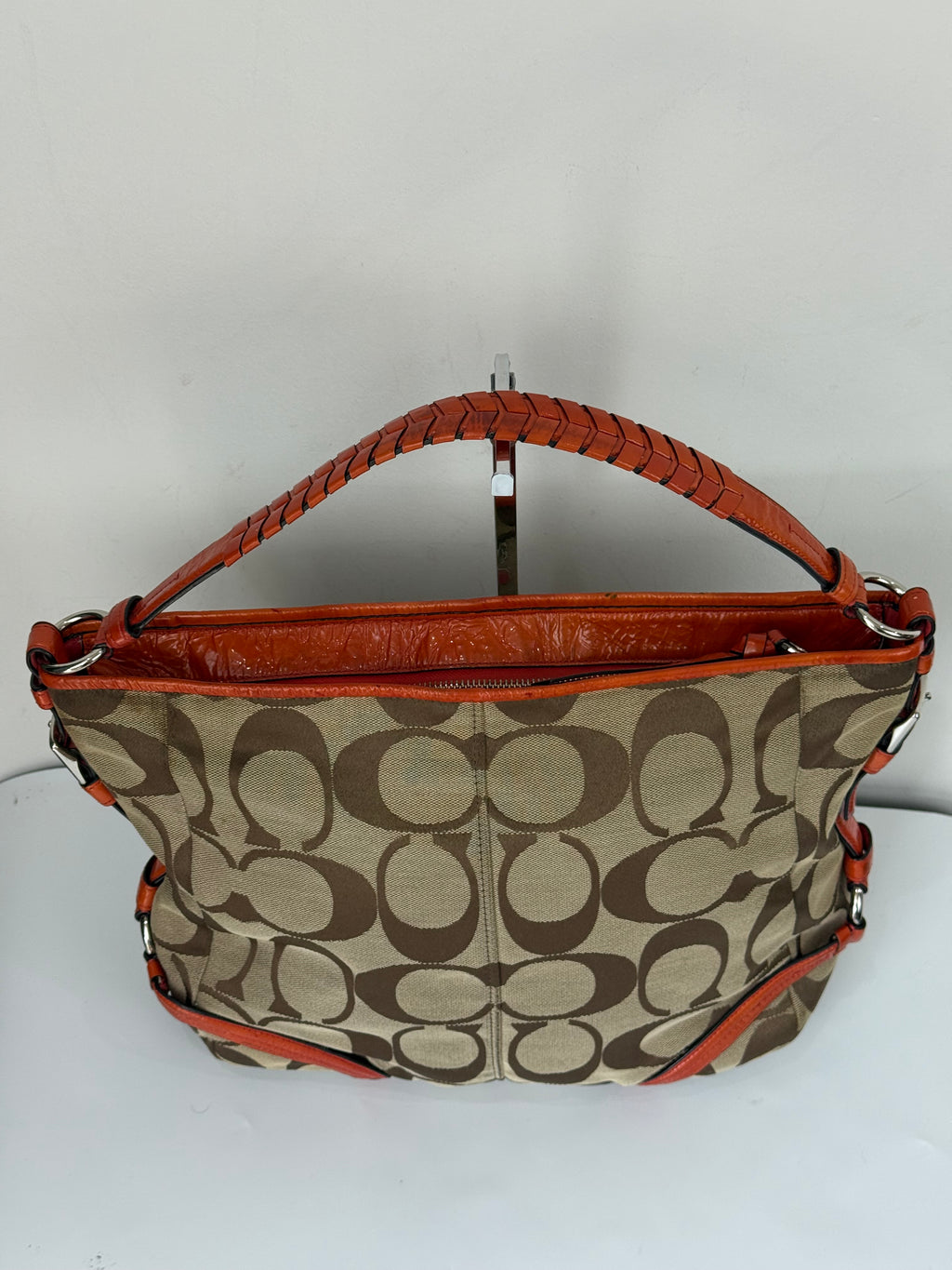 Vintage Coach Katarina Hobo Bag Brown & Orange Signature Shoulder Bag 00s Y2K