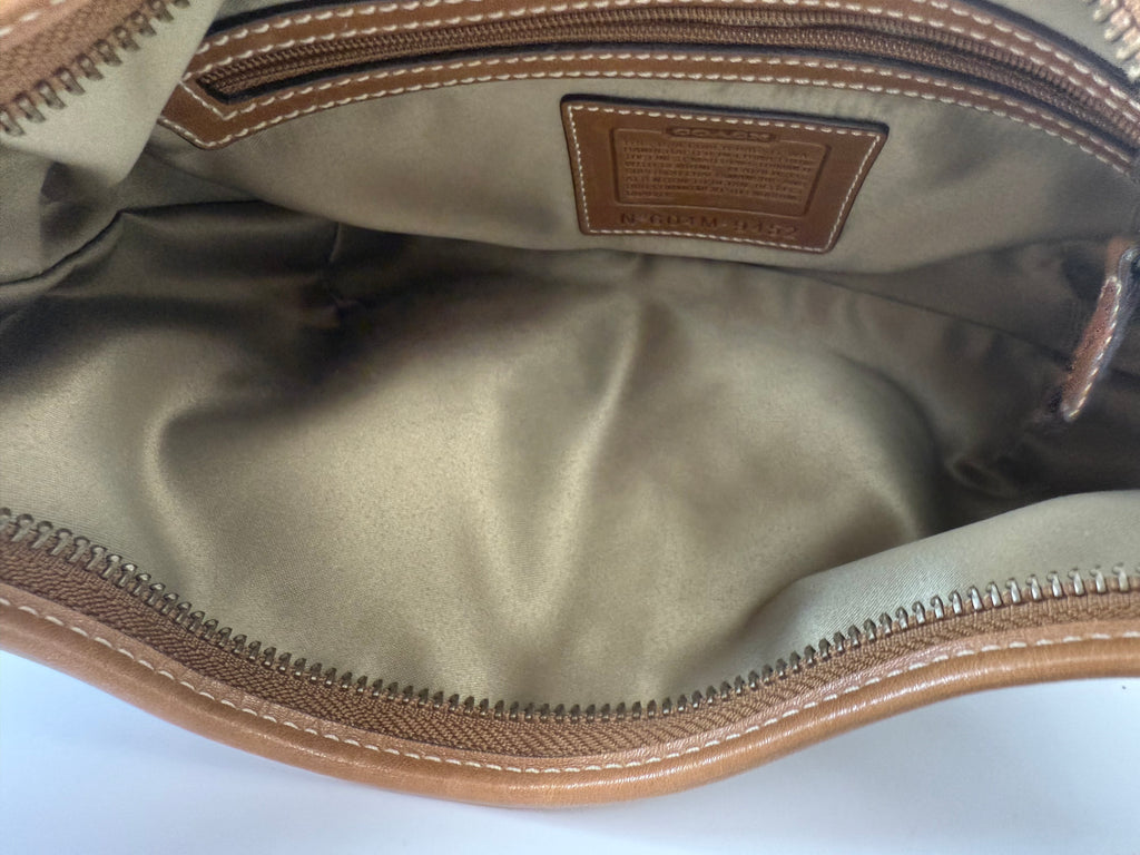 Coach Vintage Signature Sufflette Shoulder Bag Suede Studs Rare Y2K Hobo Bag