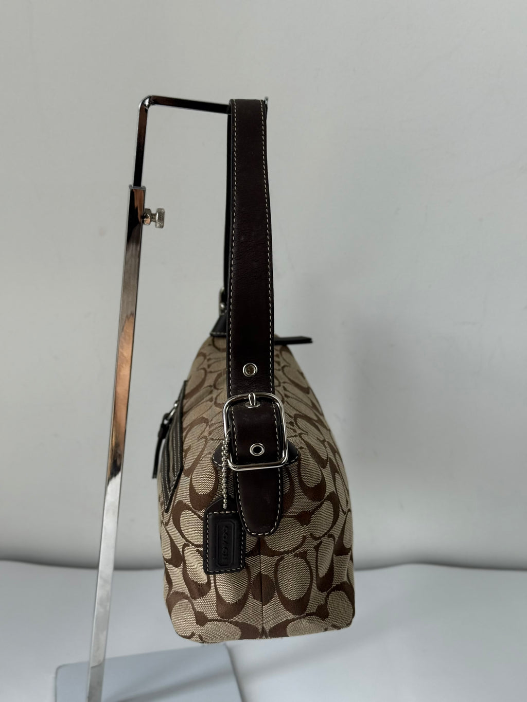 Vintage Coach Tabby Shoulder Bag Brown & Beige Signature Canvas Handbag 00s Y2K
