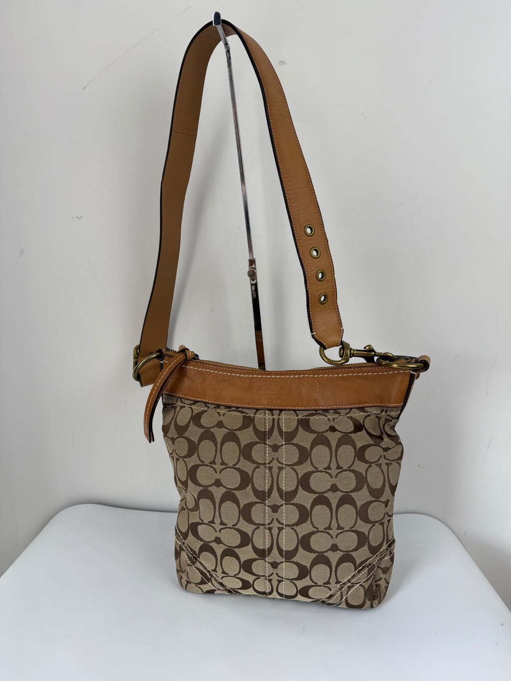 Vintage Coach Bleecker Brown/Tan Bucket Bag Coach Signature Y2K Shoulder Bag