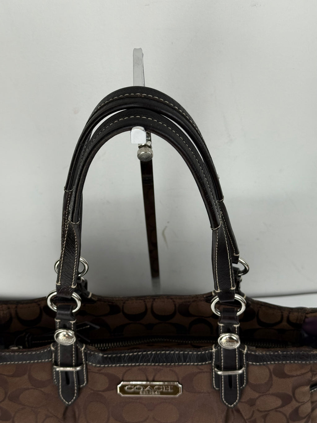 Vintage Coach Gallery East West Tote Bag Coach Dark Brown Signature Y2K Handbag