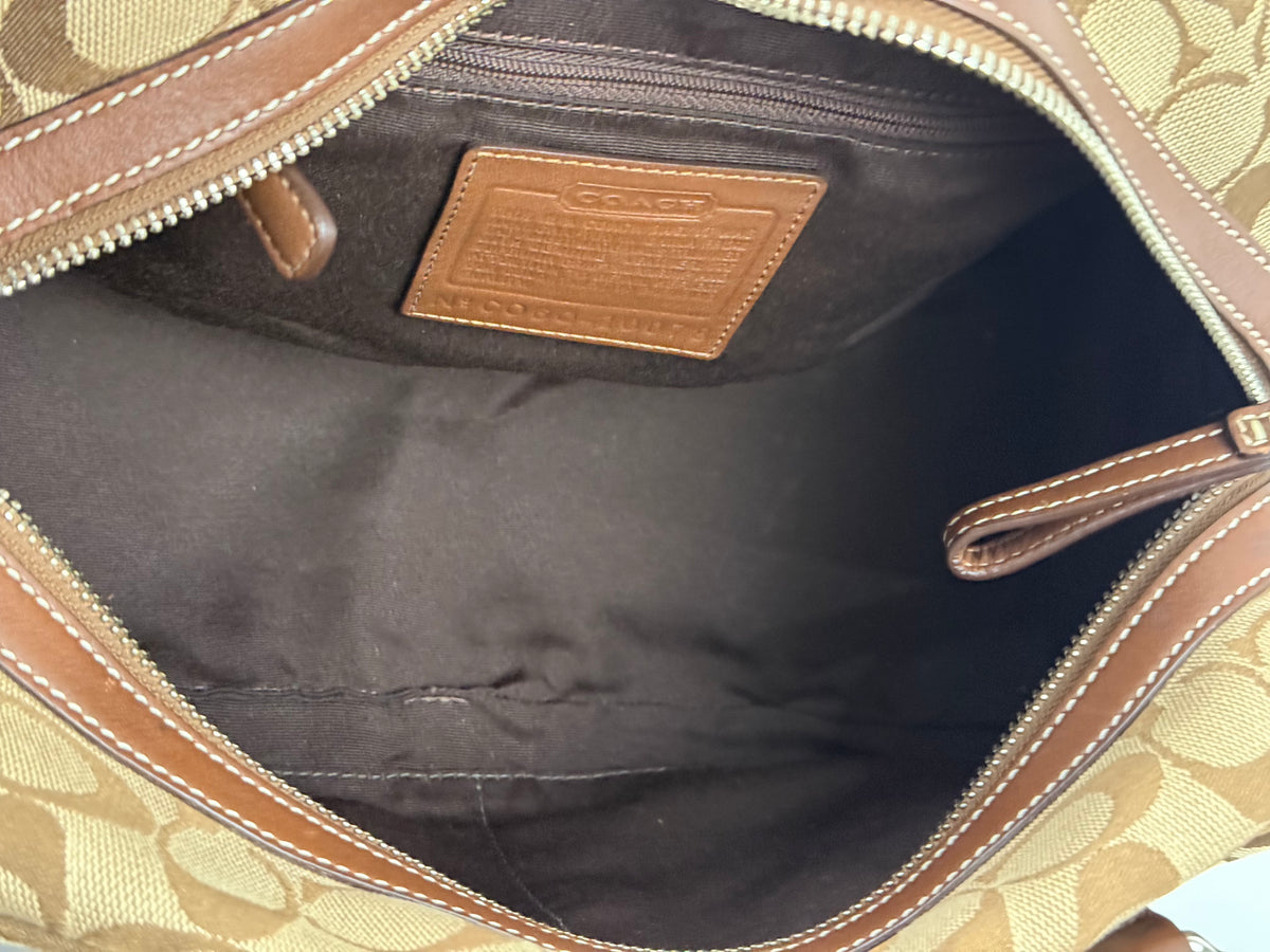 Vintage Coach Dark Brown Boston Satchel Soho Mia Signature Shoulder Bag 00s Y2K