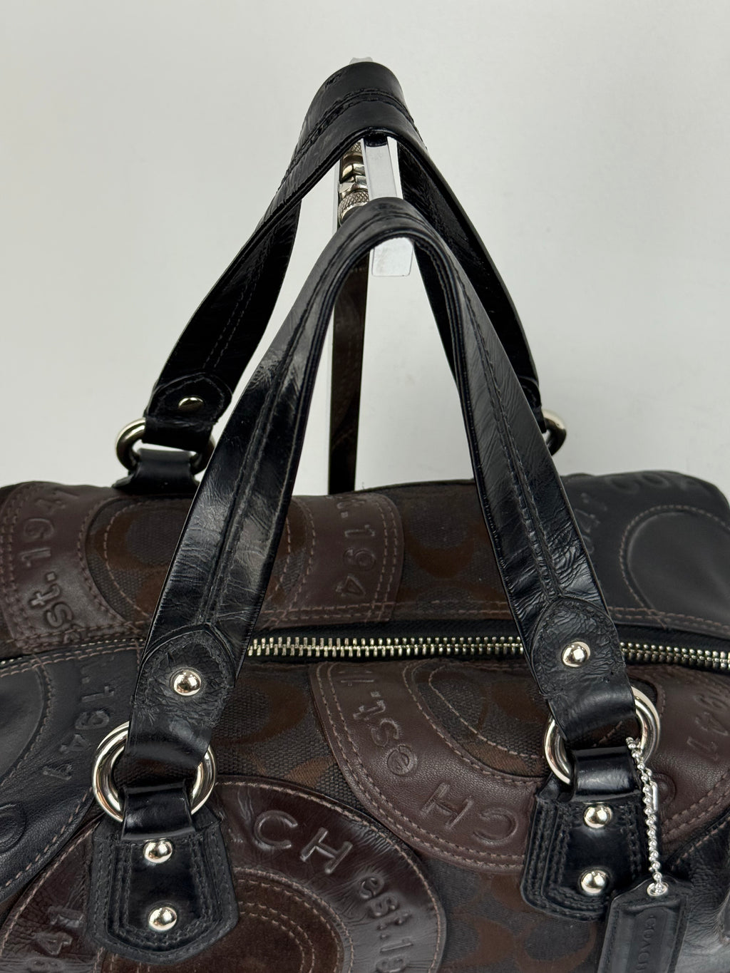 Vintage Coach Ashley Patchwork Satchel Bag Coach Black/Brown Y2K HandBag