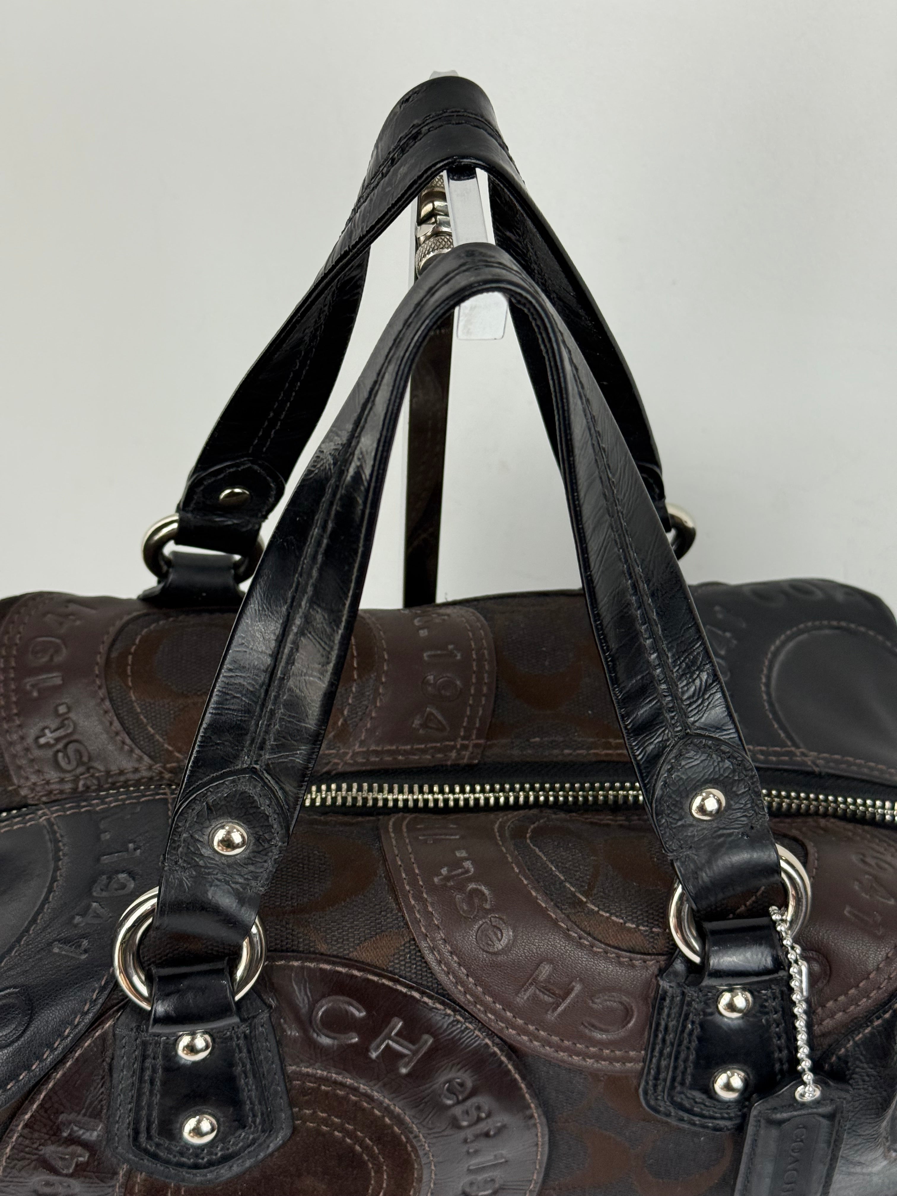 Vintage Coach Ashley Patchwork Satchel Bag Coach Black/Brown Y2K HandBag