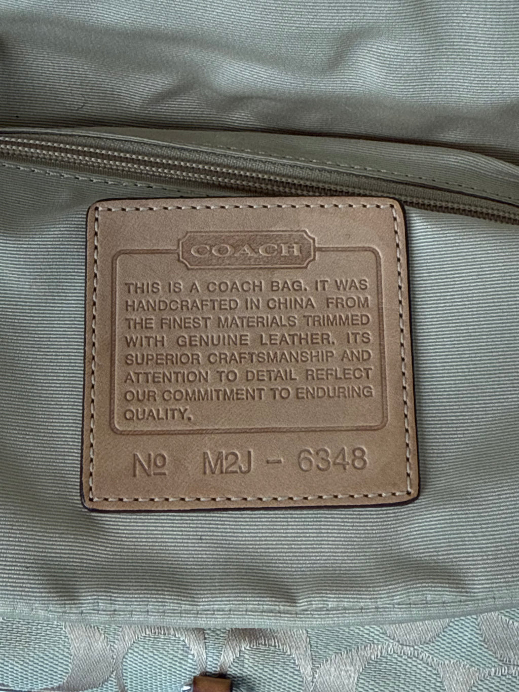 Vintage Coach Demi Clip Bag Beige and Blue Signature Canvas Shoulder Bag Y2K