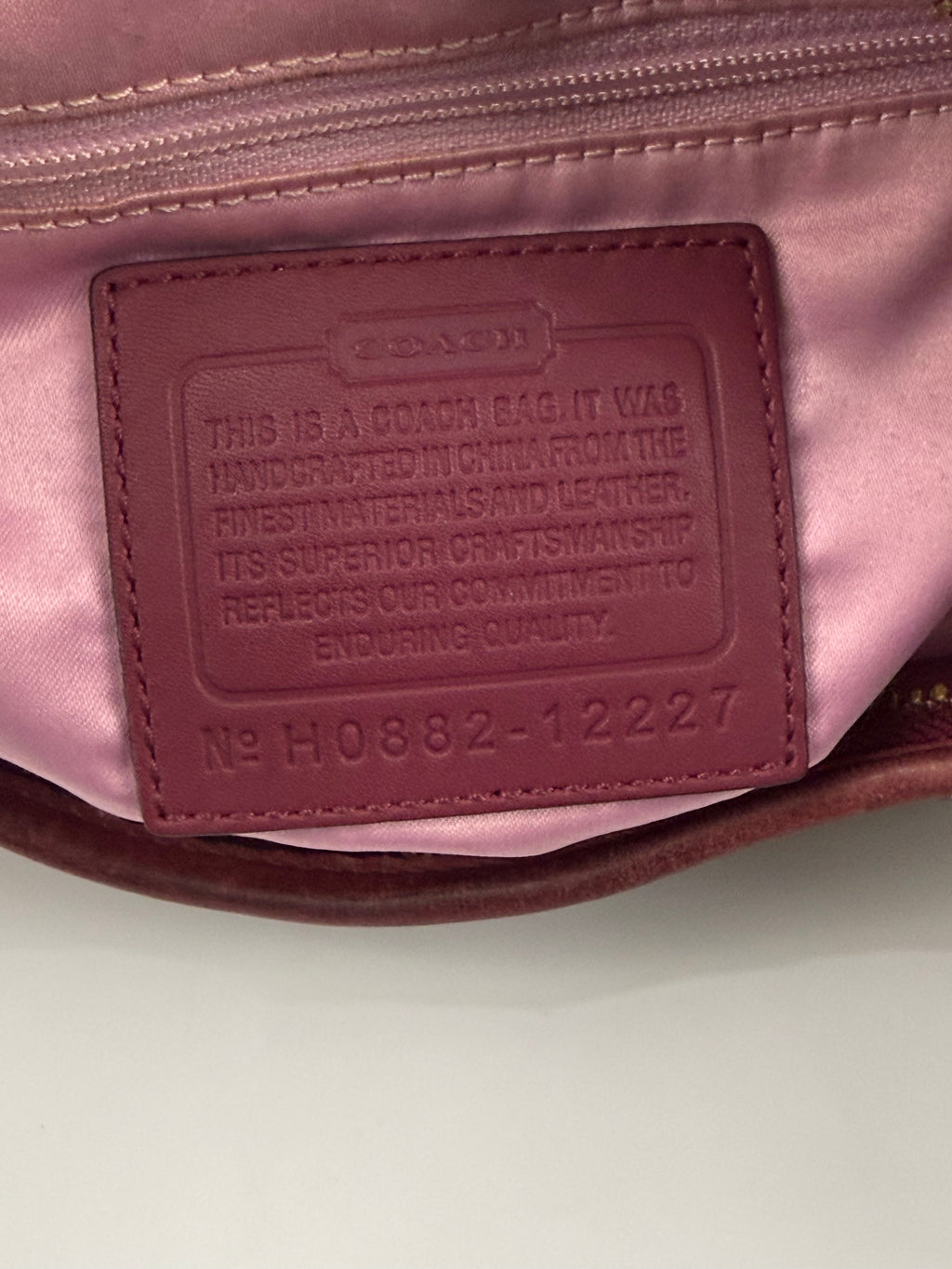Vintage Coach Ergo Pleated Hobo Bag Coach Signature Bag With Magenta Pink Leather 00s Y2K
