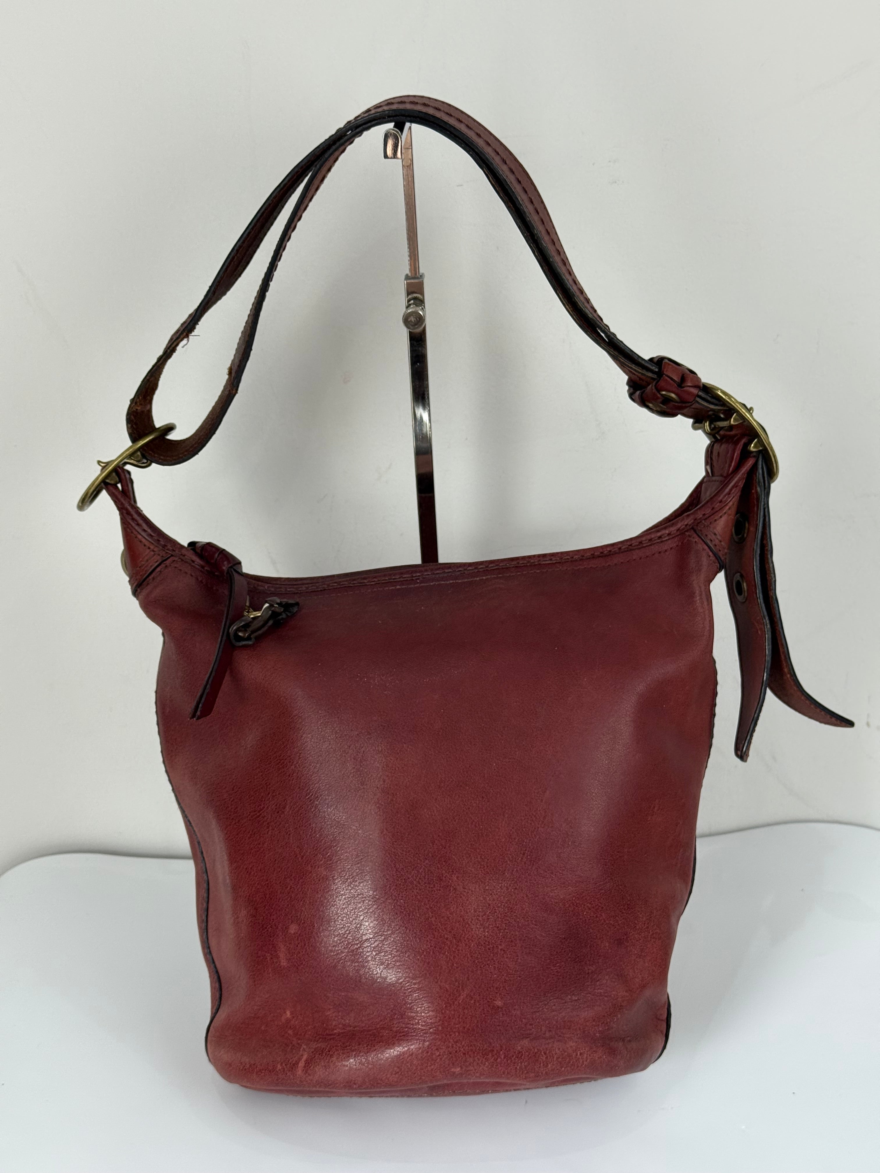 Vintage Coach Bleecker Burgundy Bucket Bag Coach Leather Y2K Shoulder Bag