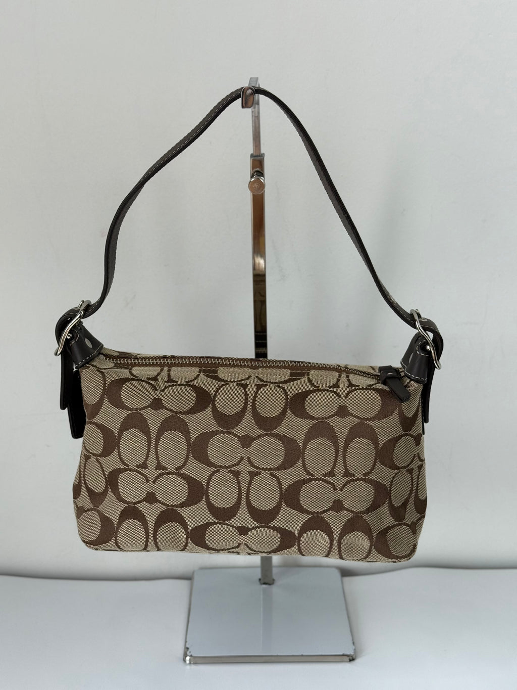 Vintage Coach Tabby Shoulder Bag Brown & Beige Signature Canvas Handbag 00s Y2K