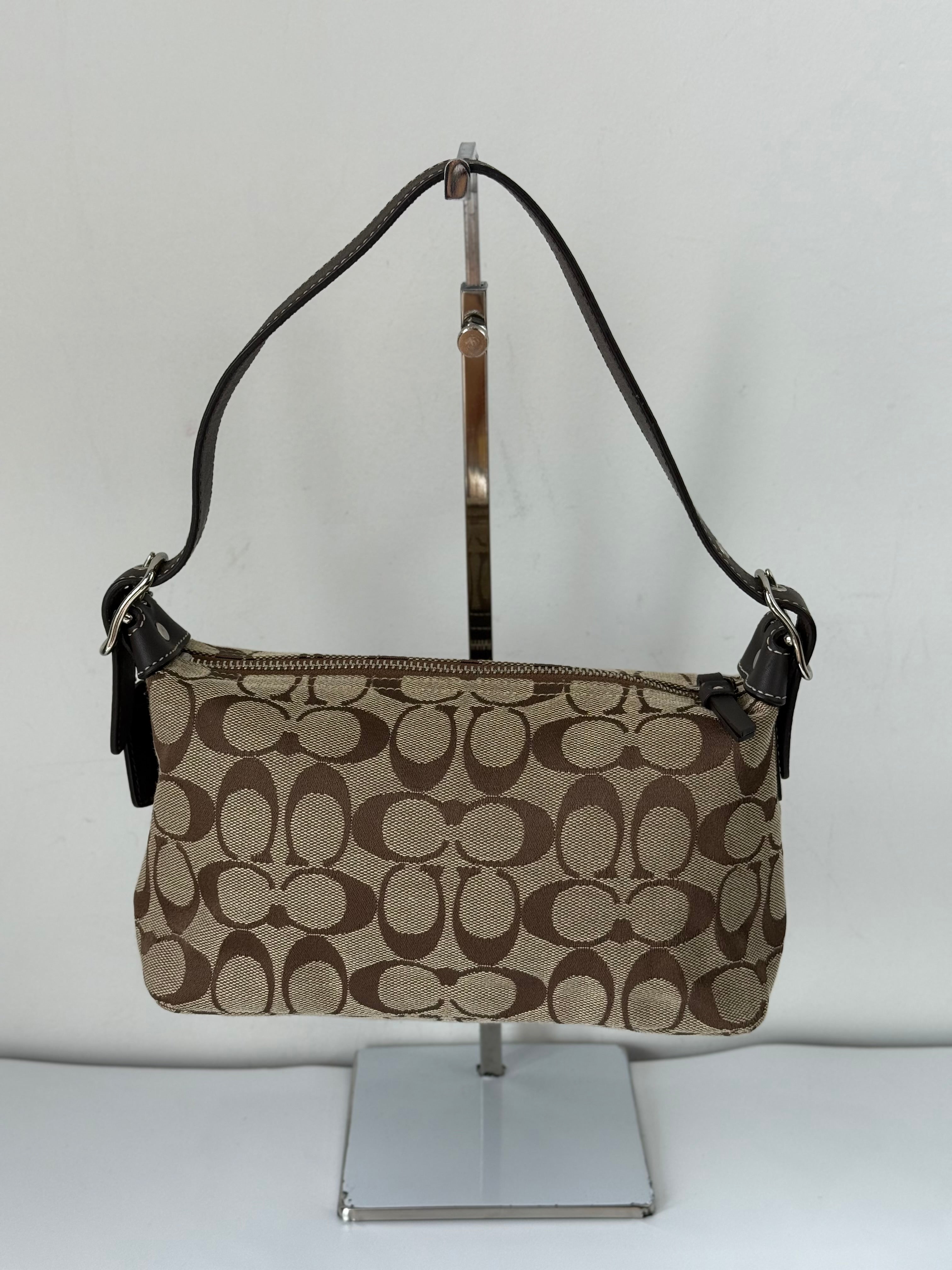 Vintage Coach Tabby Shoulder Bag Brown & Beige Signature Canvas Handbag 00s Y2K