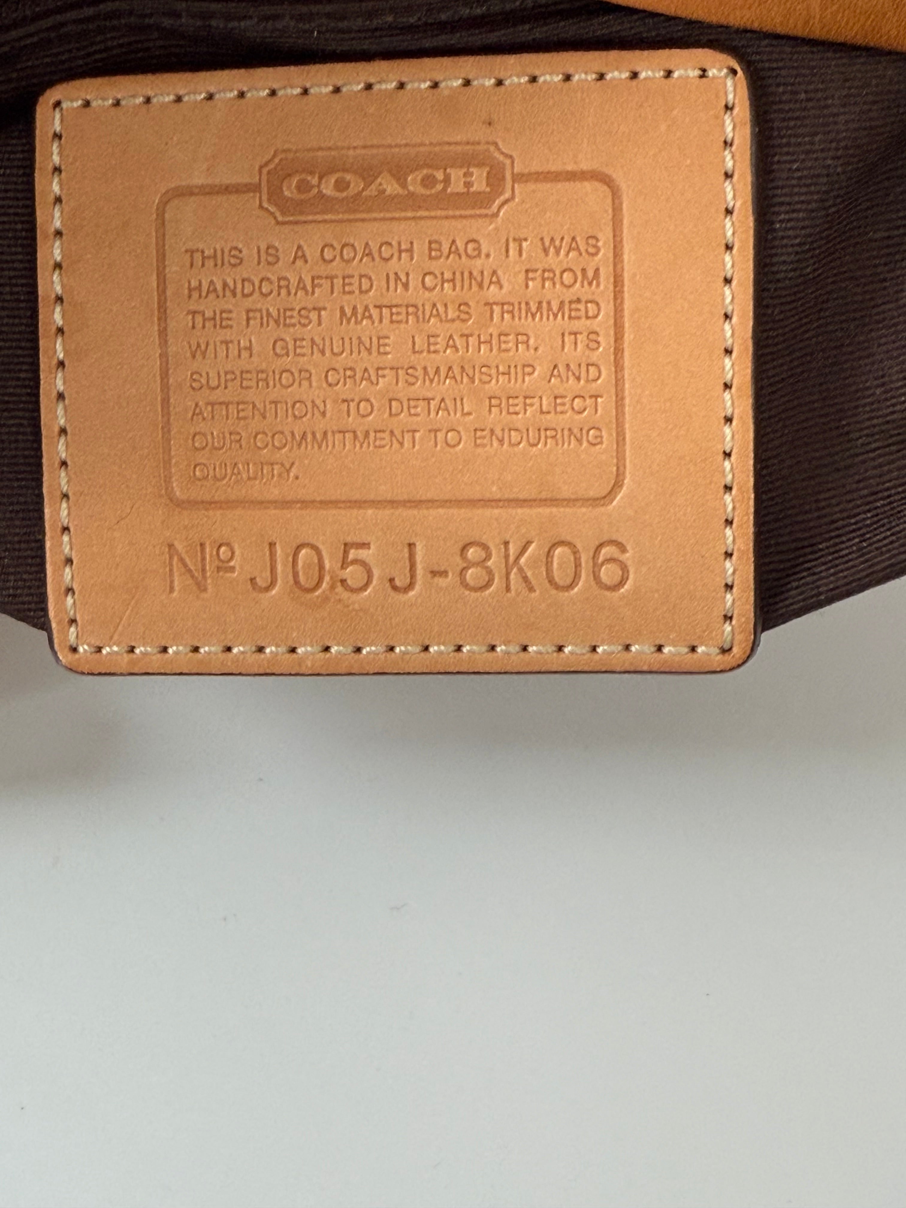 Vintage Coach Hampton Tote Bag Brown & Tan Coach Signature Monogram HandBag 00s Y2K