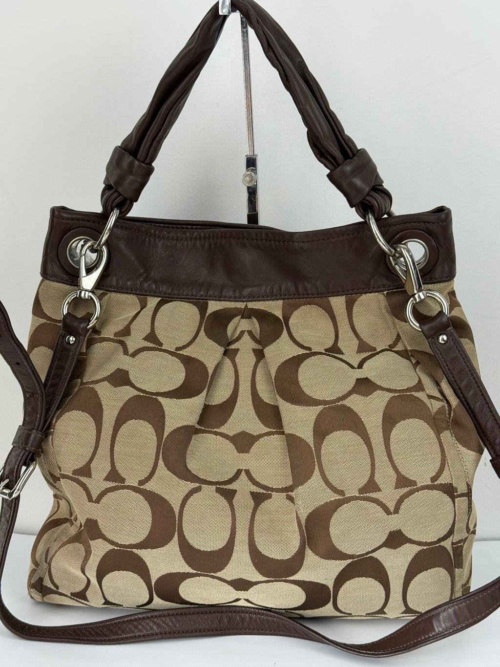 Vintage Coach 2-Way Shoulder Bag Coach Brown/Beige Signature Y2K HandBag