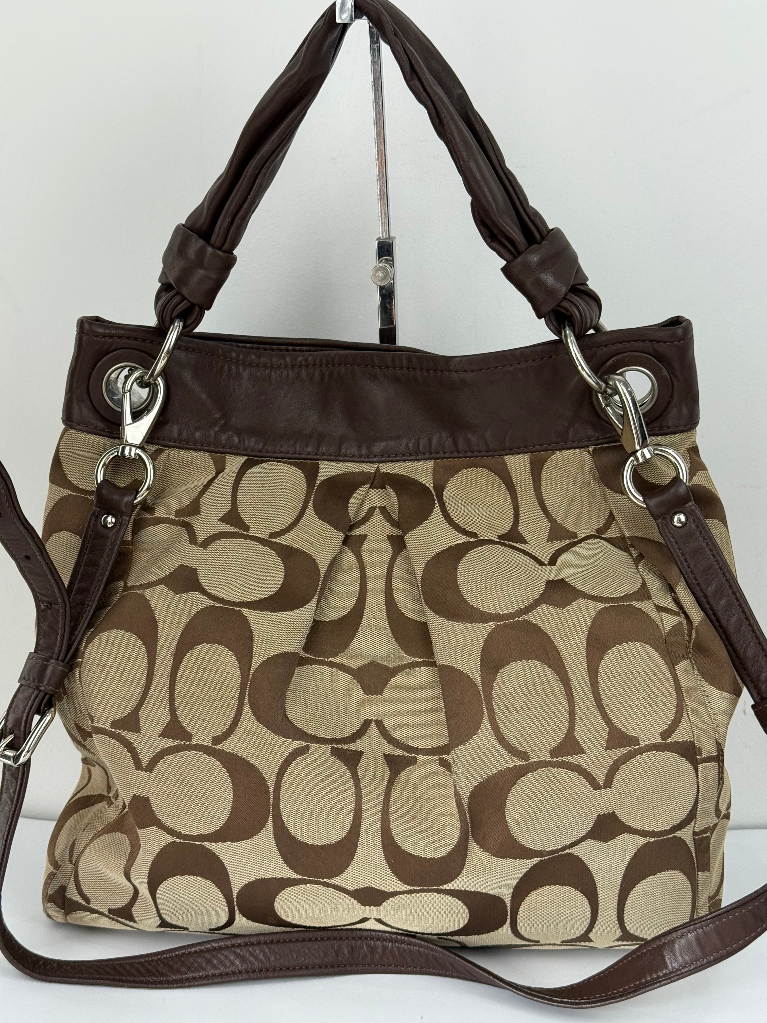 Vintage Coach 2-Way Shoulder Bag Coach Brown/Beige Signature Y2K HandBag