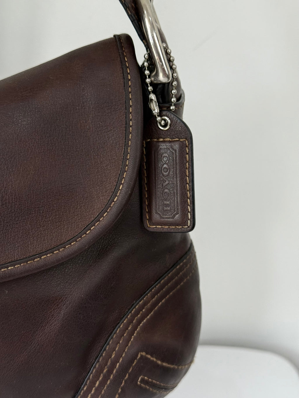 Vintage Coach Dark Brown Soho Shoulder Bag Coach Leather Handbag 00s Y2K