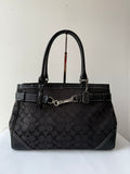Vintage Coach Hampton Signature Tote Bag Black Coach Canvas HandBag 00s Y2K